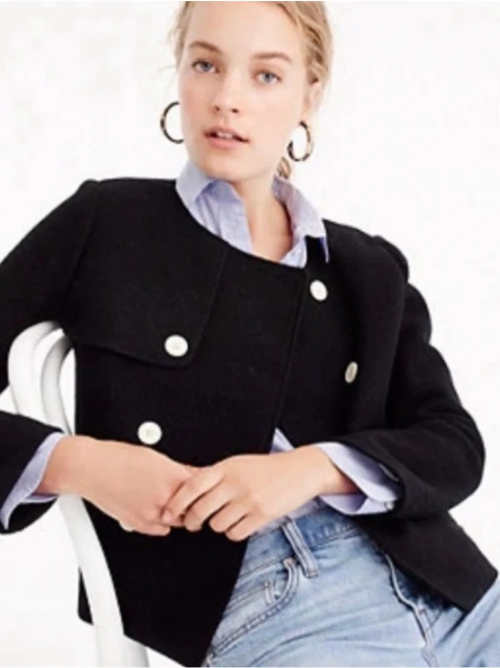 J. Crew boiled wool cropped jacket
